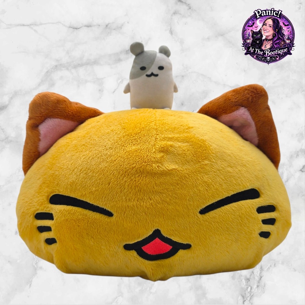FuRyu Nemuneko Plush Cat Yellow Mouse Large 12" Soft Kawaii Japanese Anime Toy